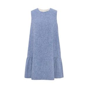 Blue babydoll textured dress